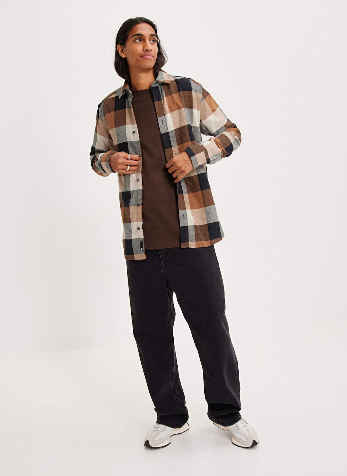 Only & Sons Normal Ekru Kareli Erkek Gömlek ONSGUDMUND LS 3T CHECK SHIRT NOOS
