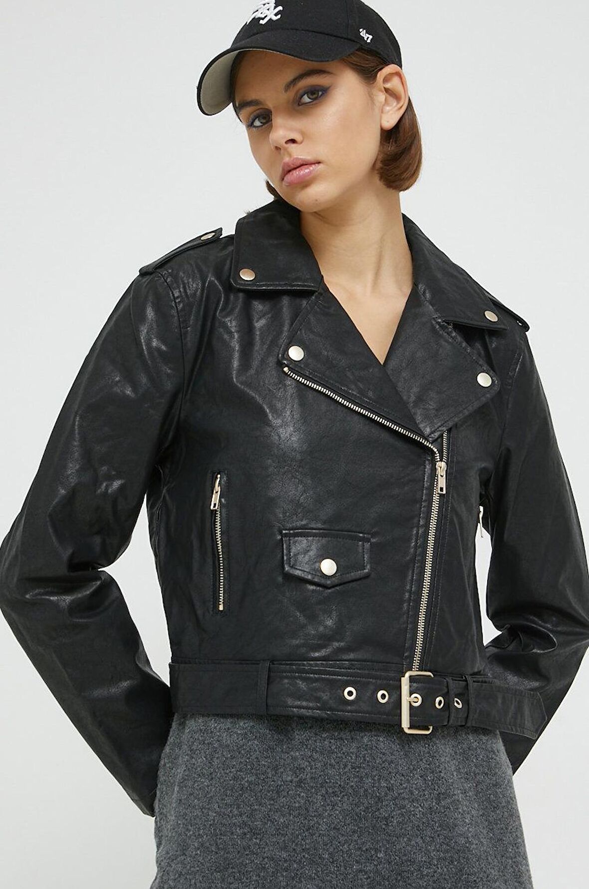 Only Kadın Deri Ceket ONLCAMILA FAUX LEATH BIKER JACKET 15265315