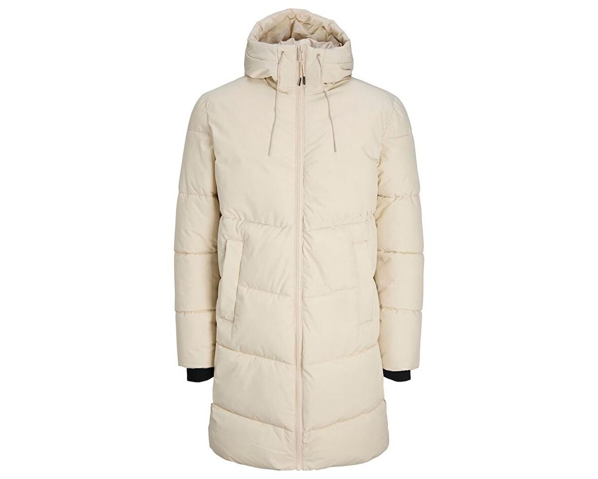 Jack Jones Jorcopenhagen Long Puffer Ln Erkek Günlük Mont 12215283-MOONBEAM Krem