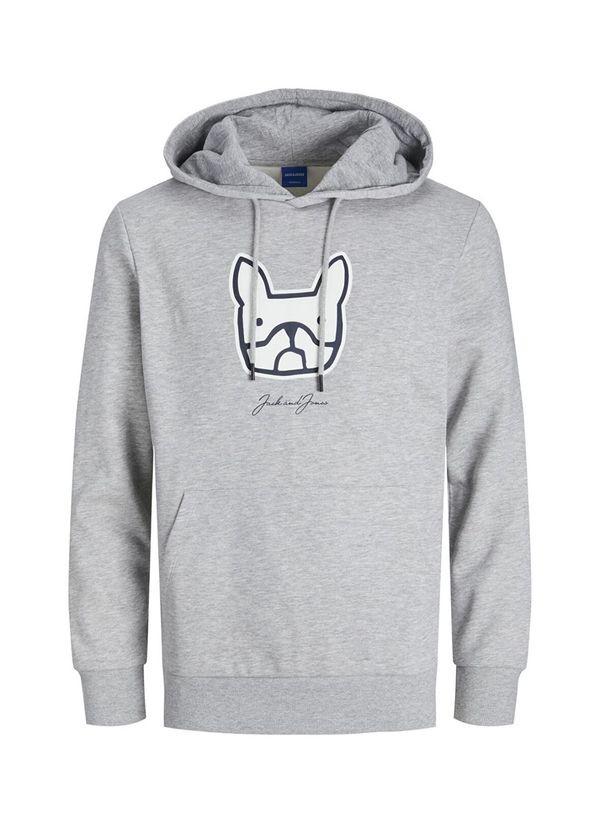 Jack & Jones Kapüşonlu Regular Fit Açık Gri Erkek Şardonlu Sweatshirt 12219677_JORCOMRADE SWEAT HOOD FST
