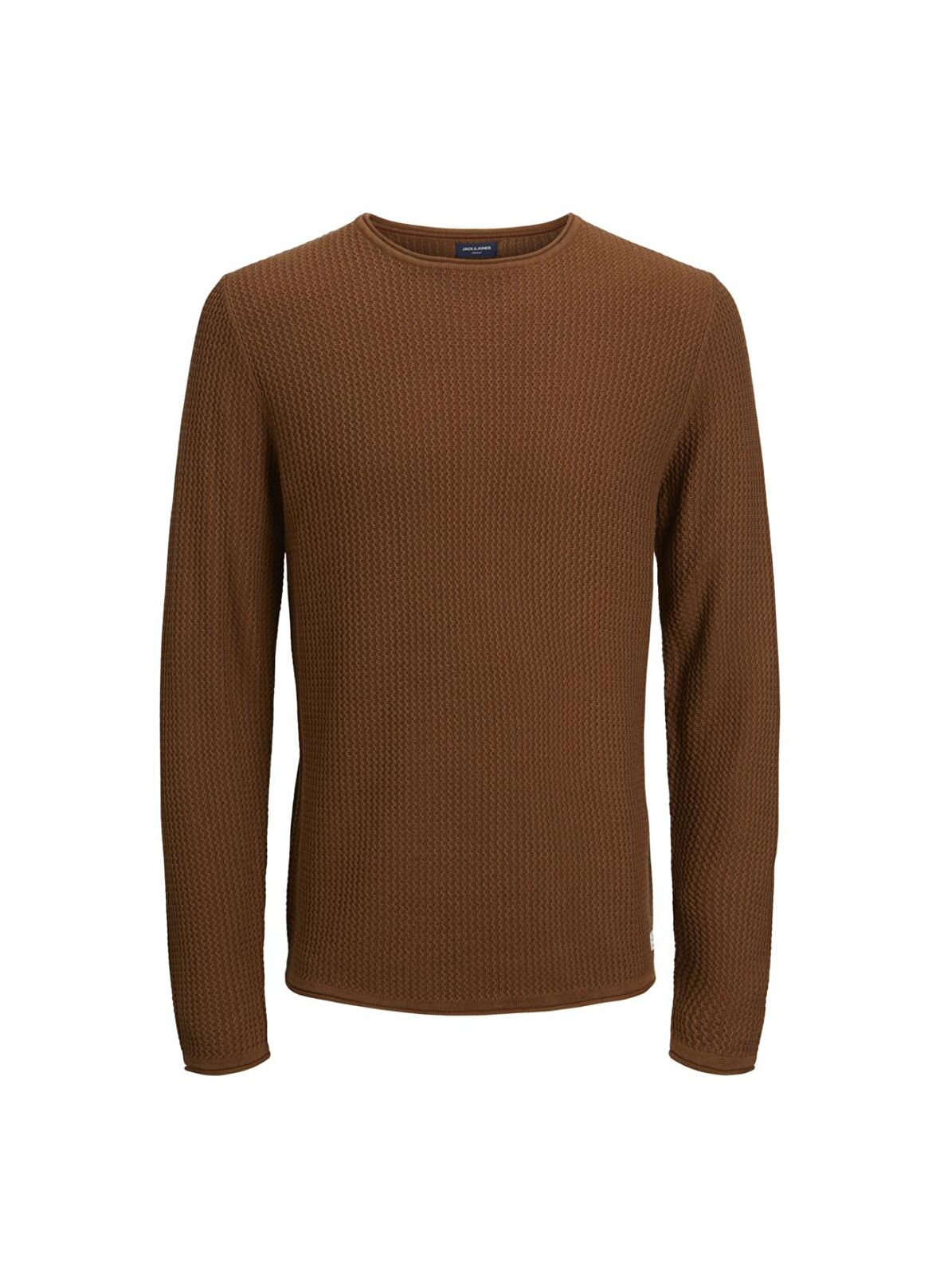Jack & Jones Bisiklet Yaka Regular Fit Düz Kahve Erkek Kazak 12179861_JPRBLUCARLOS KNIT CREW NEC