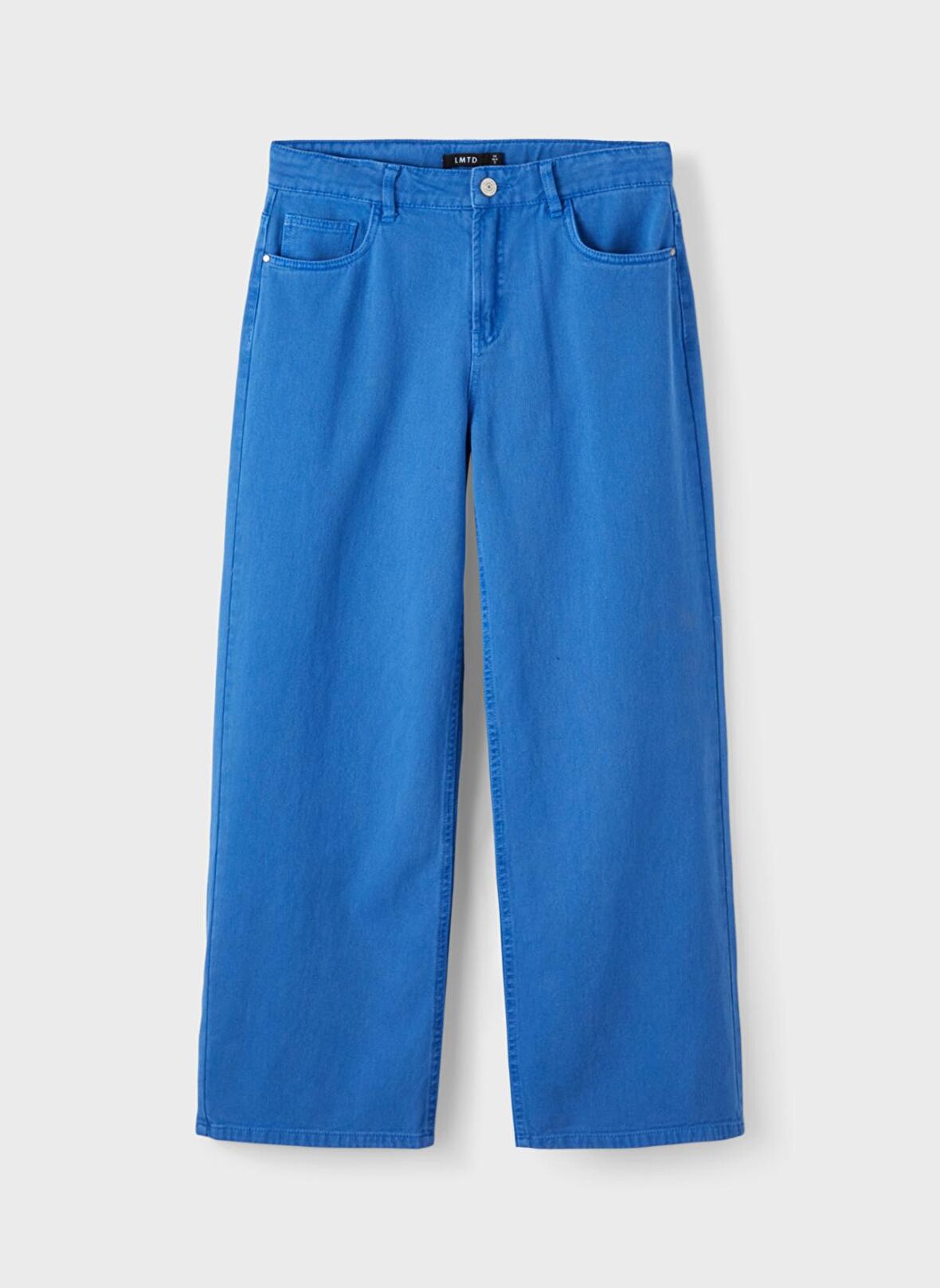 Lmtd Mavi Kız Çocuk Bol Paça Uzun Flare Düz Denim Pantolon NLFCOLIZZA TWI HW WIDE PANT