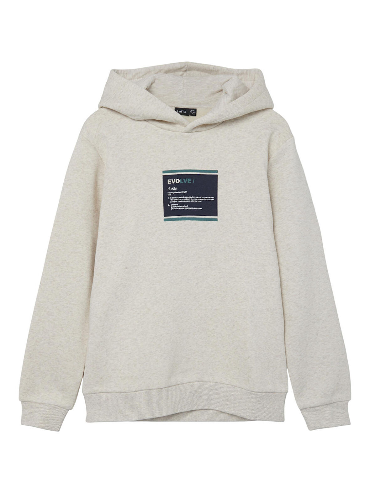 Lmtd Krem Erkek Çocuk Kapüşonlu Uzun Kollu Baskılı Sweatshirt NLMNEVO LS SWEAT W. HOOD