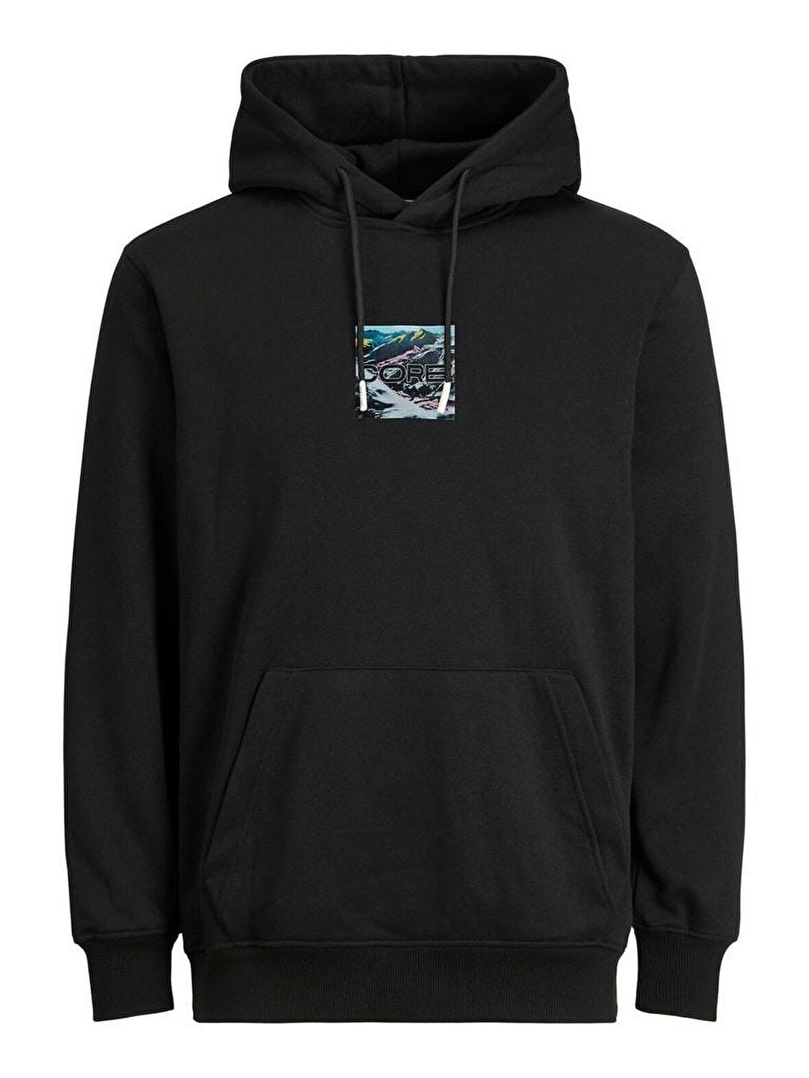 Jack & Jones Kapüşonlu Regular Fit Siyah Erkek Şardonlu Sweatshirt 12216305_JCOHIKING SWEAT HOOD