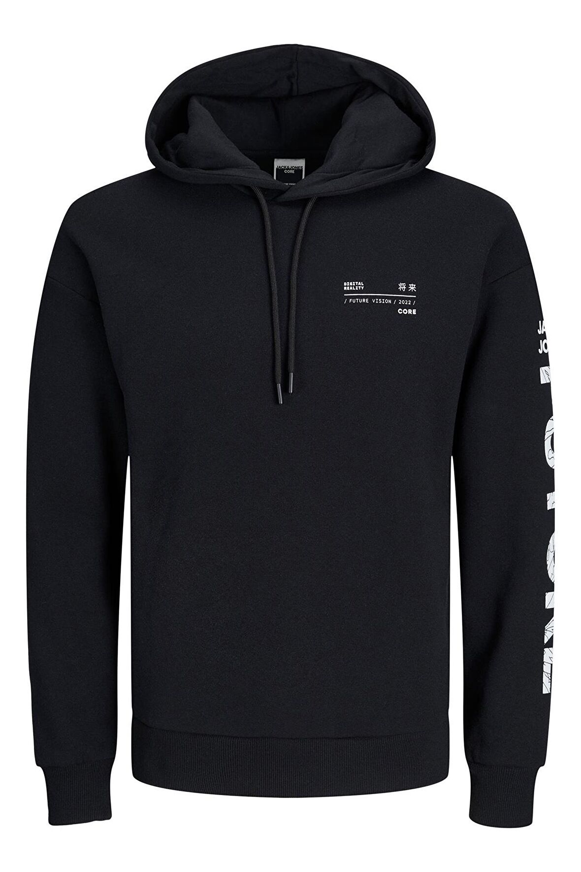 Jack & Jones Kapüşon Yaka Siyah Erkek Sweatshırt JCOMONO SWEAT HOOD