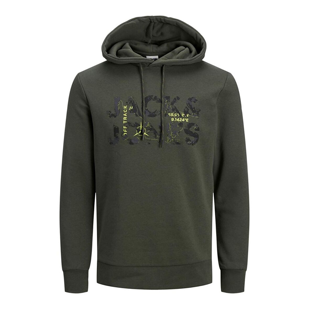 Jack & Jones Kapüşonlu Regular Fit Koyu Yeşil Erkek Şardonlu Sweatshirt 12216242_JCOTECH LOGO SWEAT HOOD