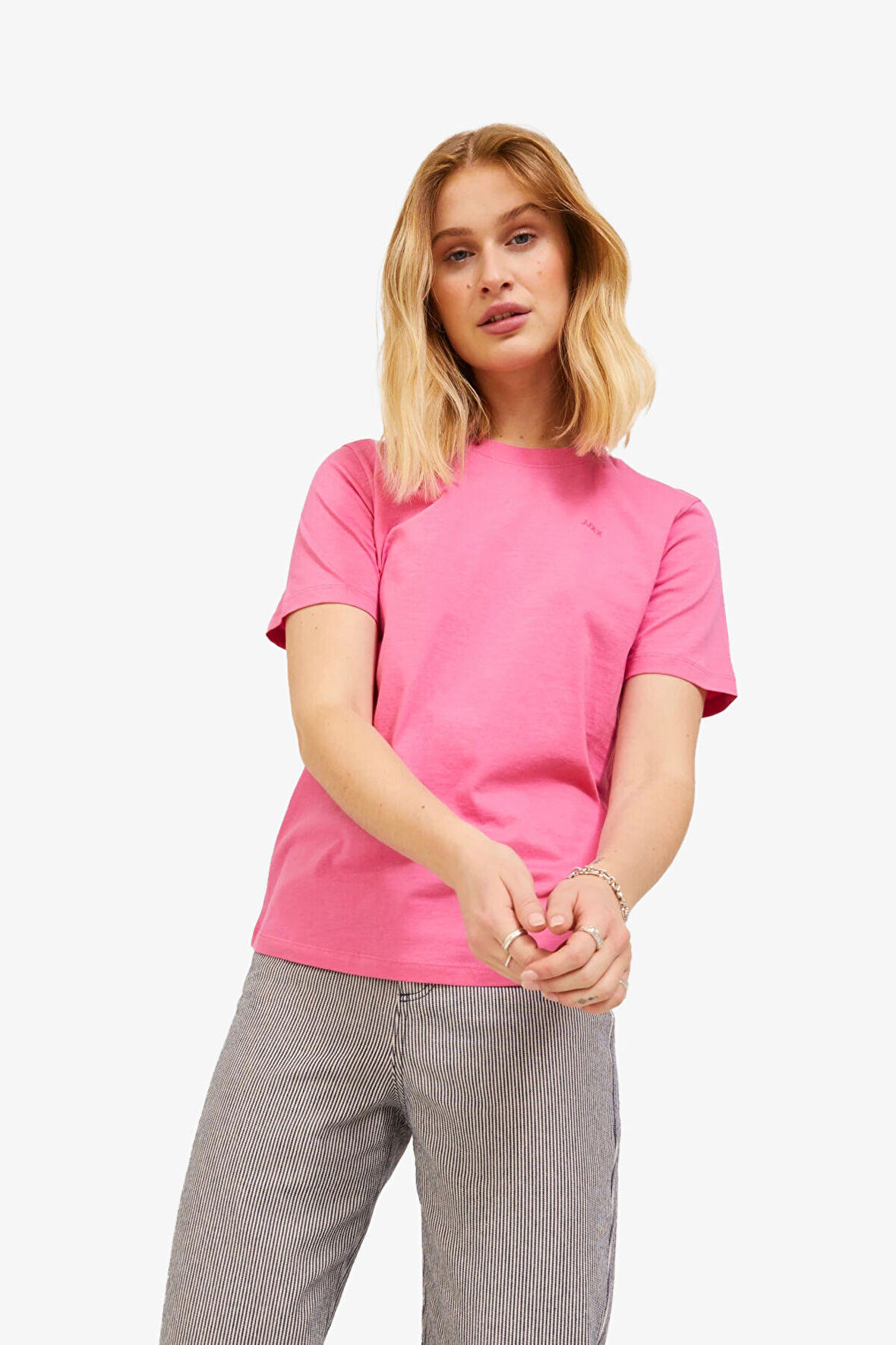 JJXX Jxanna Kadın Pembe T-Shirt 12206974-Carminerose