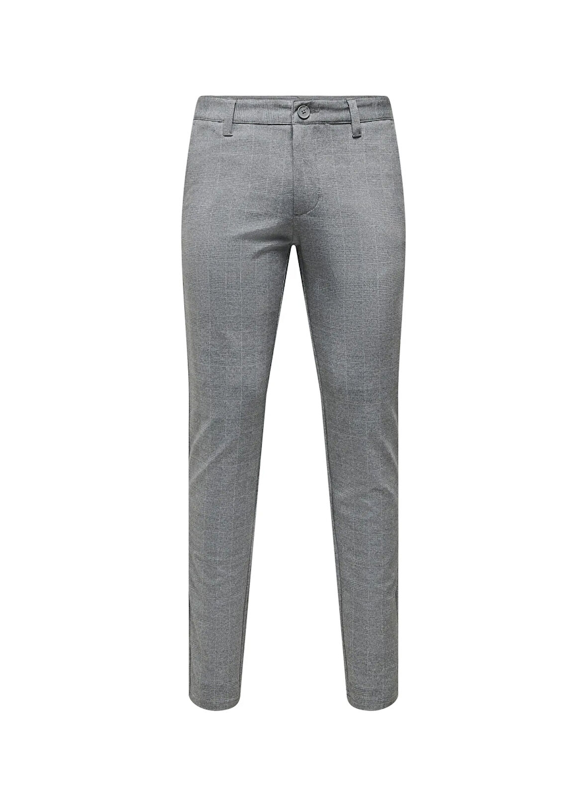 Only & Sons Orta Bel Dar Gri Erkek Chino Pantolon ONSMARK SLIM CHECK PANTS 9887 NOOS