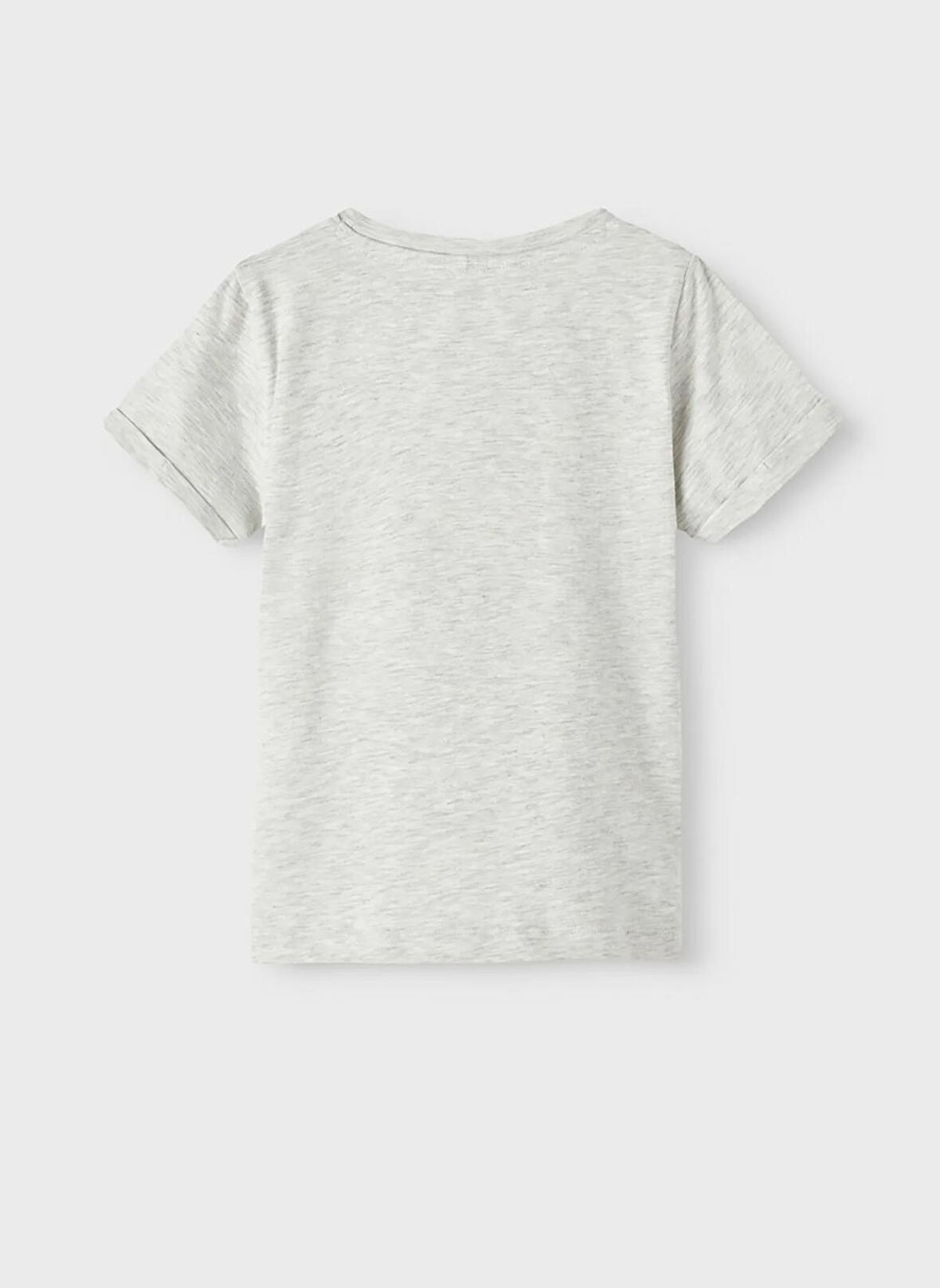 Name İt Gri Melanj Erkek Bebek Bisiklet Yaka Kısa Kollu Baskılı T-Shirt 13217834