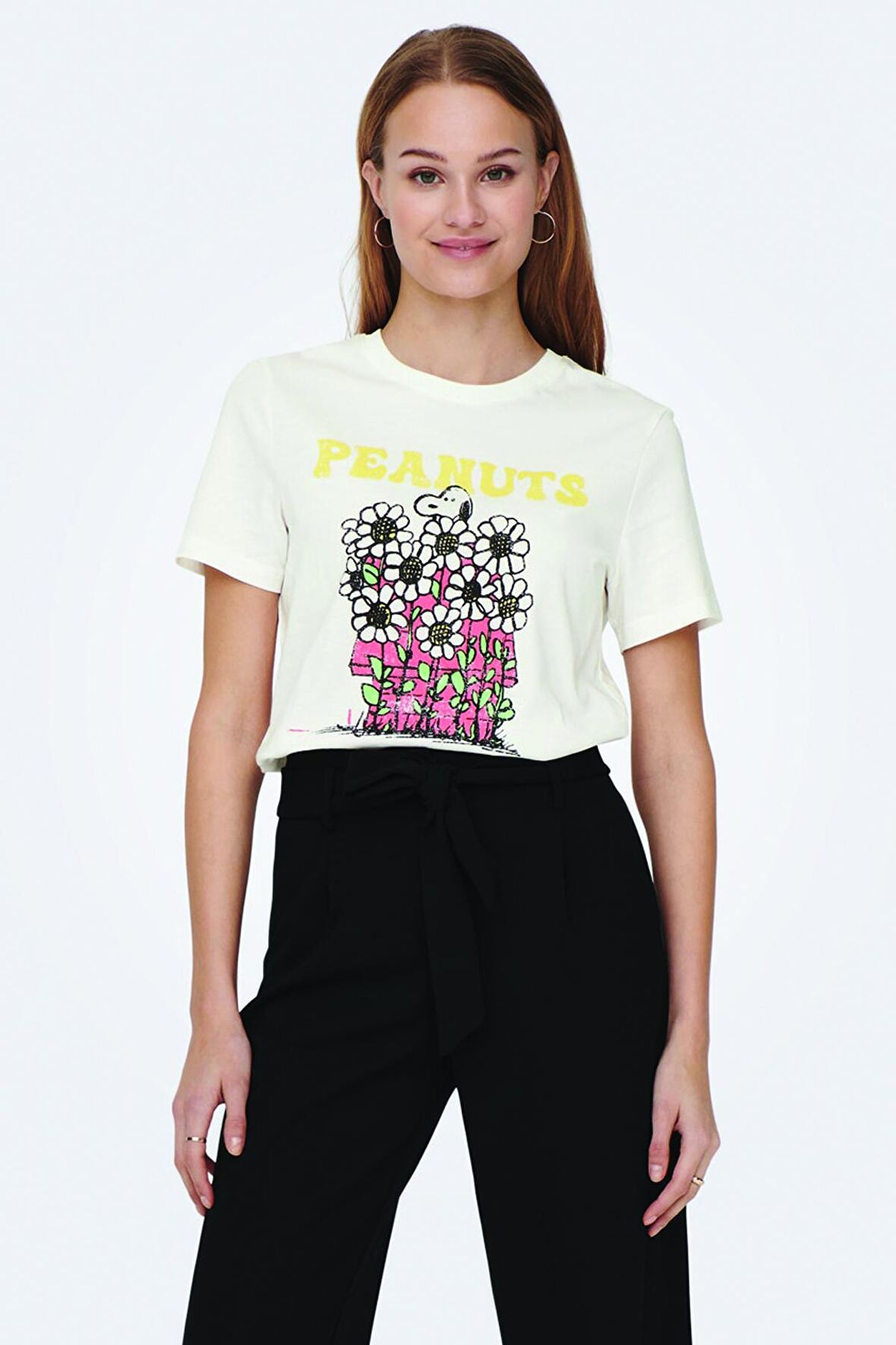 Only O Yaka Beyaz Kadın T-Shirt 15291491