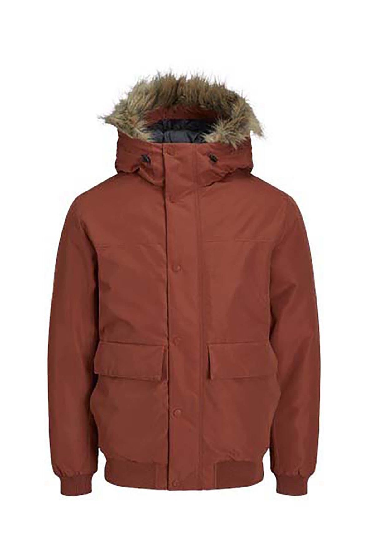 Jack & Jones Erkek Jjchamp Kapüşonlu Mont 12236822 Tarçın