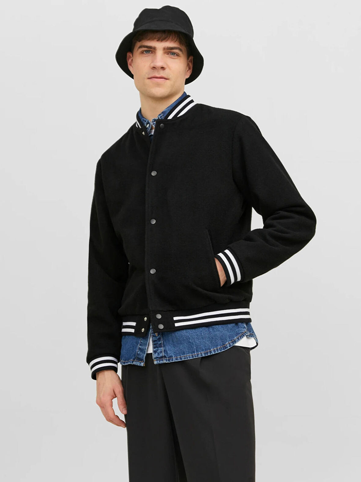 Jack & Jones Erkek Yünlü Bomber Ceket - 12236161