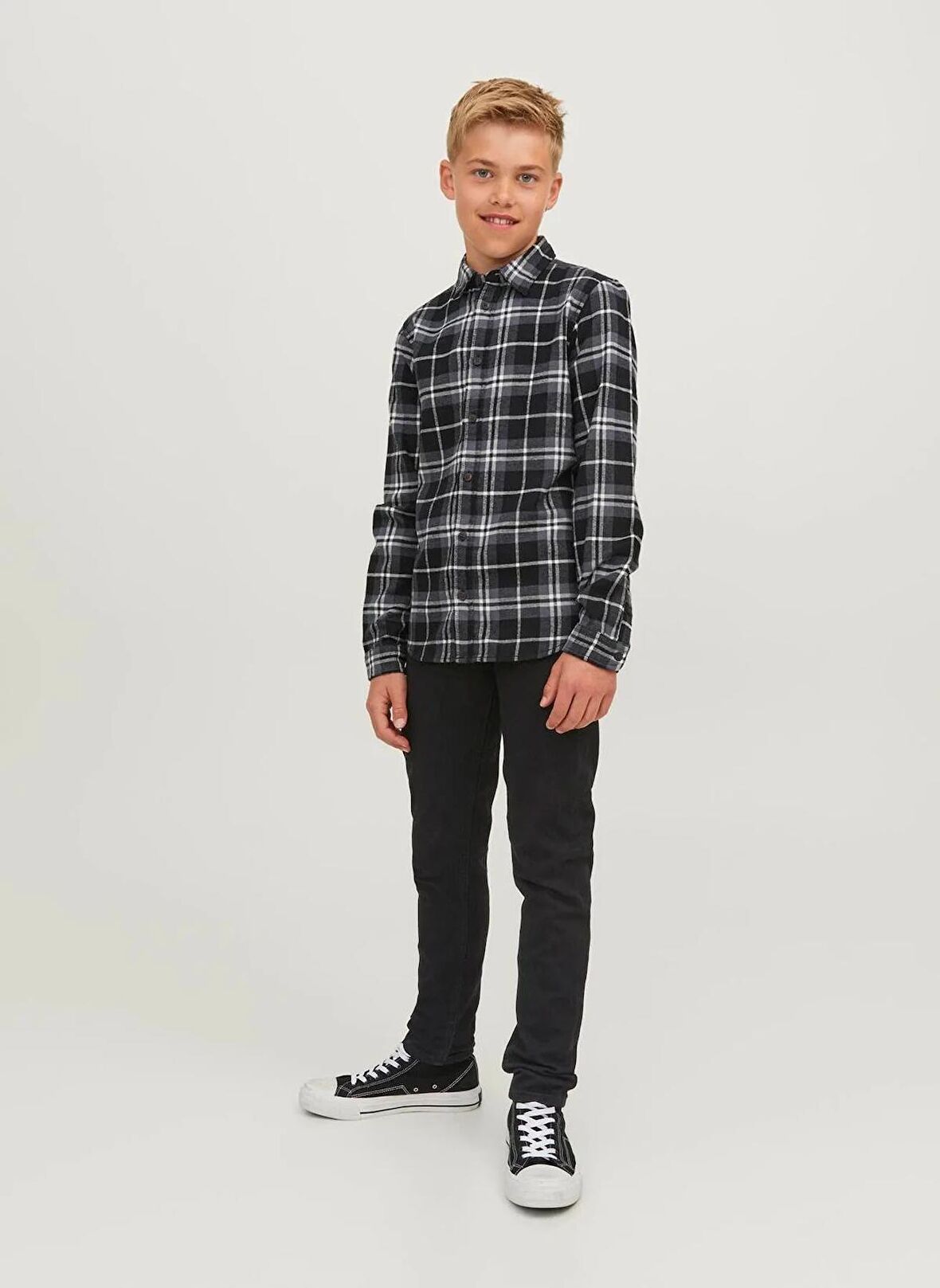 Jack & Jones Normal Bel Siyah Erkek Denim Pantolon JJIGLENN JJORIGINAL MF 072 NOOS JNR