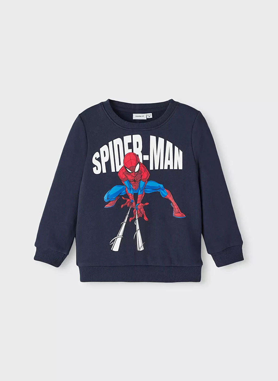 Name İt Lacivert Erkek Bebek Bisiklet Yaka Uzun Kollu Sweatshirt NMMJOX SPIDERMAN SWEAT BRU NOOS MAR