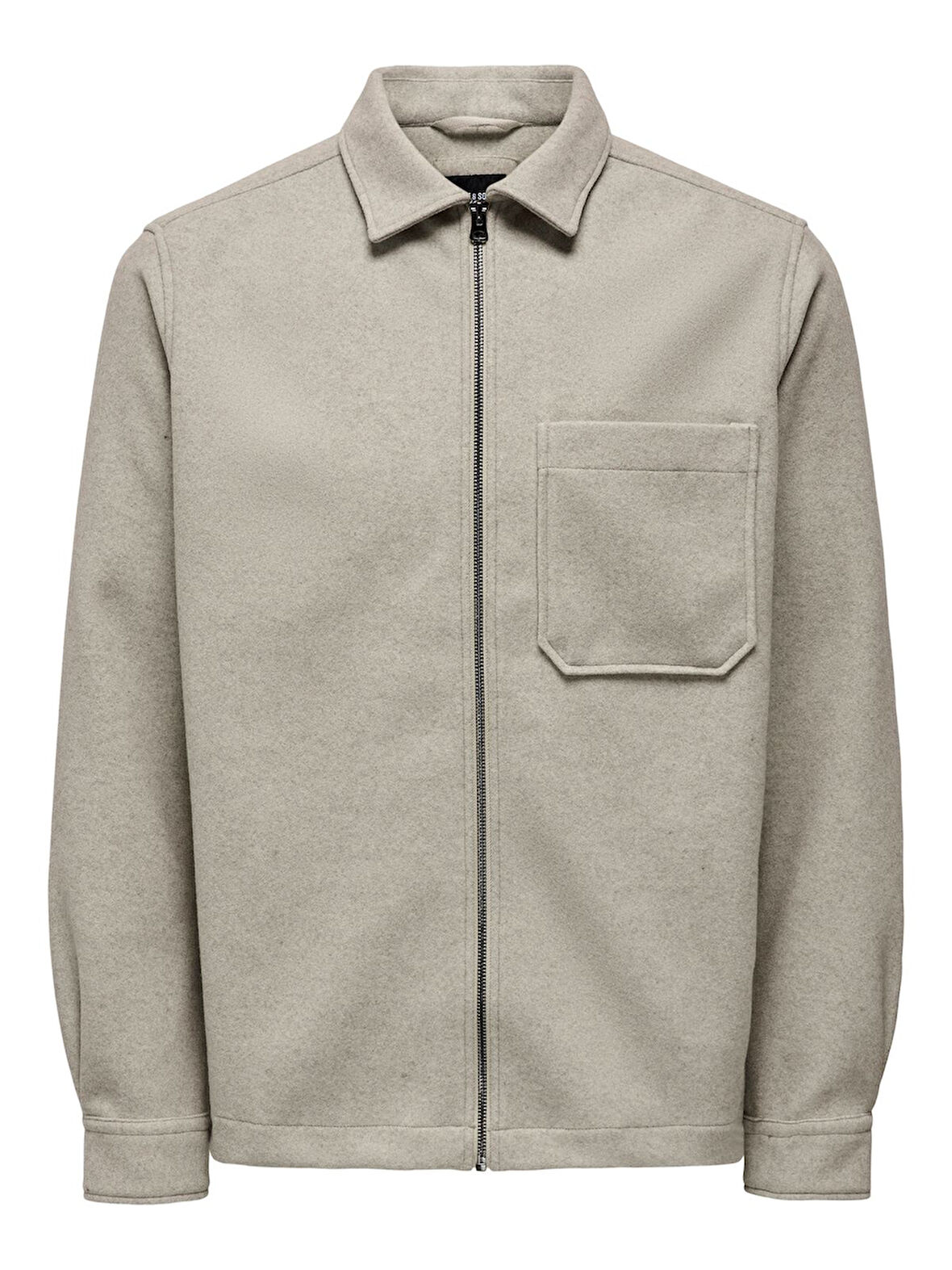 ONSDAL OVR ZIP LS SHIRT Erkek Gri UK Gömlek - 22026312