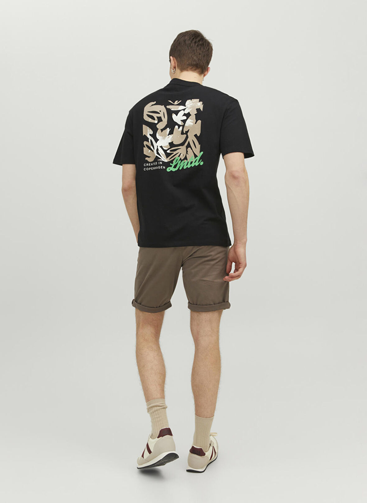 Jack & Jones Bisiklet Yaka Baskılı Siyah Erkek T-Shirt 12234262_JORCABANA BACK TEE SS CREW