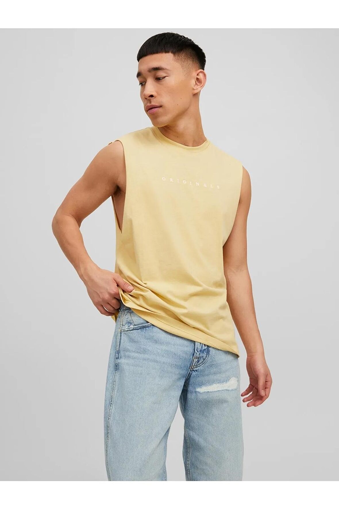 Jack&Jones Kolsuz Limon Sarısı Erkek T-Shirt 12210016