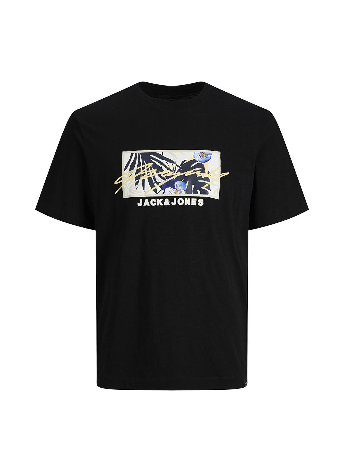 Jack & Jones Bisiklet Yaka Baskılı Siyah Erkek T-Shirt 12234807_JORTULUM BRANDING TEE SS C