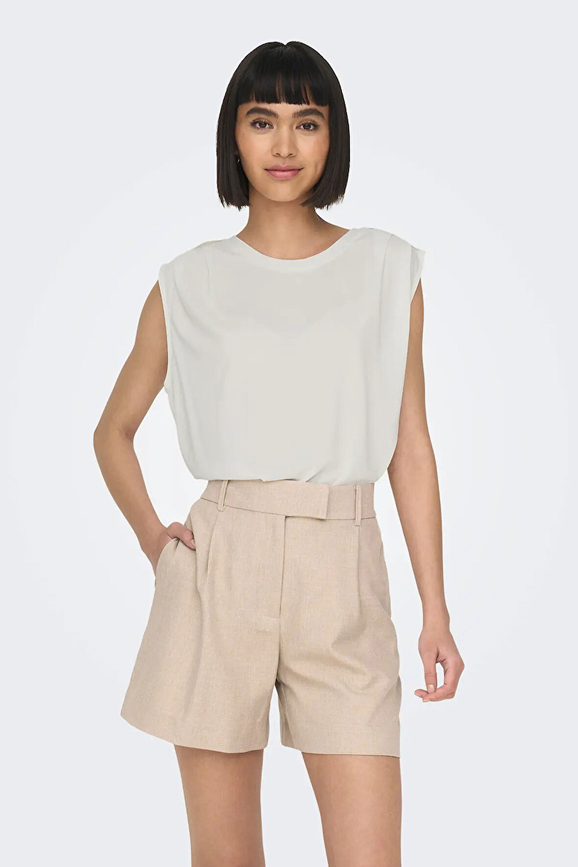 Only Kadın Onlfree Regular Fit Kolsuz Bluz 15290313 Beyaz