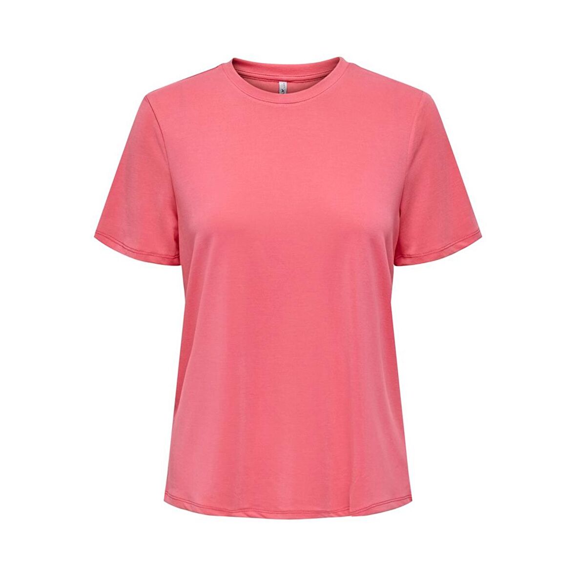 Only Sıfır Yaka Basic Pembe Kadın T-Shirt 15290959