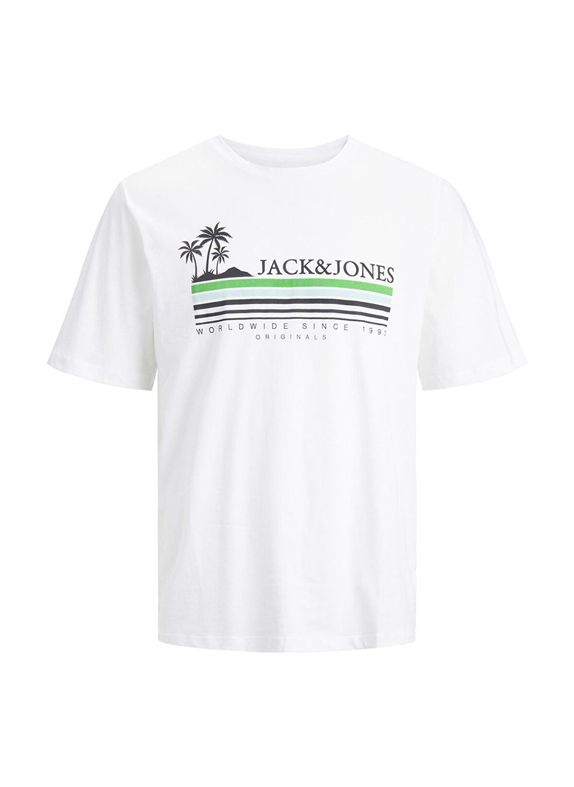 Jack & Jones Bisiklet Yaka Baskılı Beyaz Erkek T-Shirt 12240540_JORCODY SUMMER TEE SS CREW