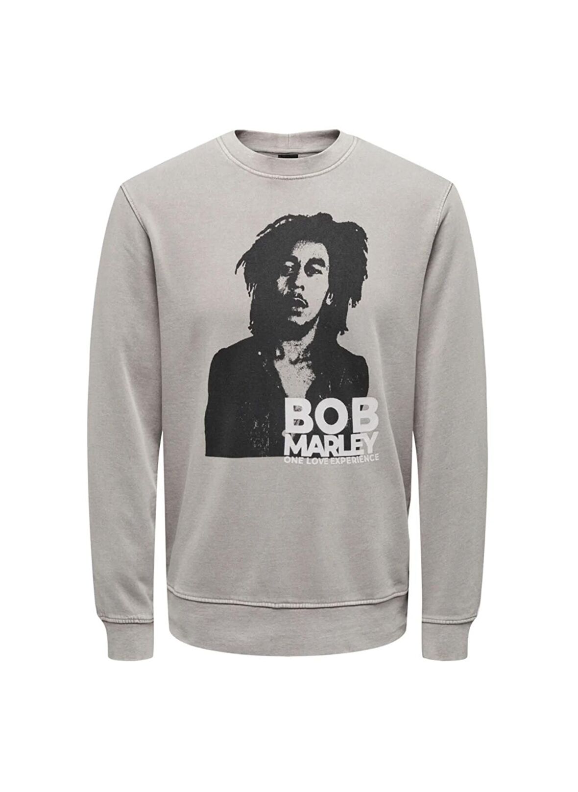 Only & Sons O Yaka Açık Gri Erkek Sweatshırt ONSBOB MARLEY REG CREW NECK SWEAT