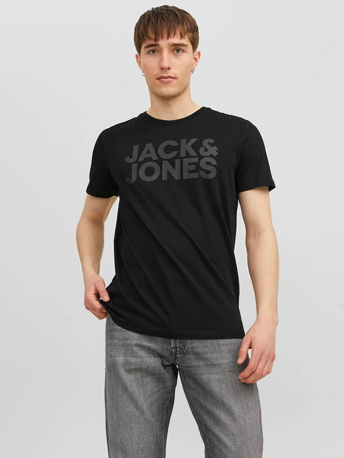 Erkek JJECORP LOGO TEE SS O-NECK NOOS T-Shirt-Siyah | XS