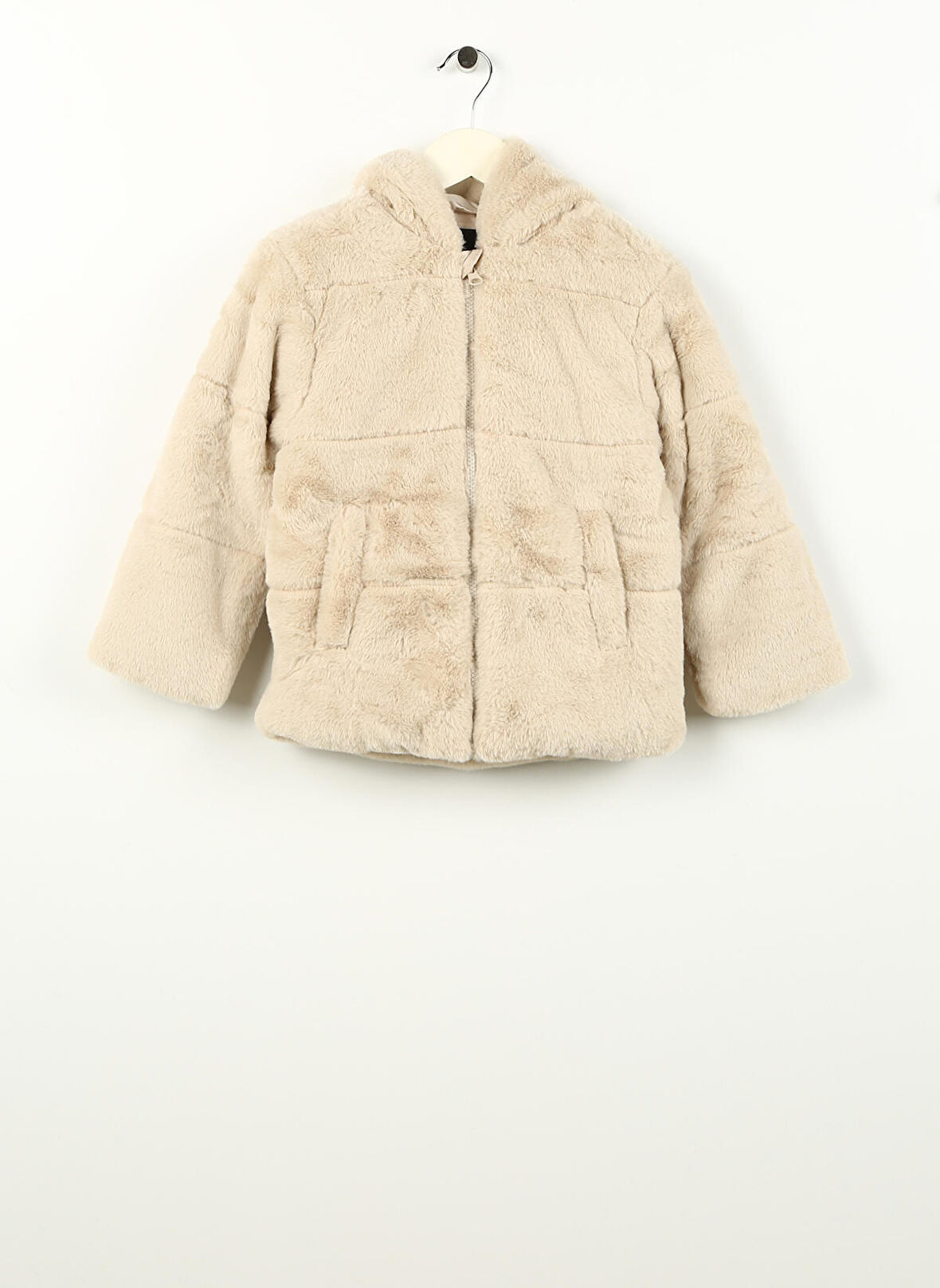 Name İt Krem Kadın Mont NMFMOSA FAKE FUR JACKET W HOOD PB