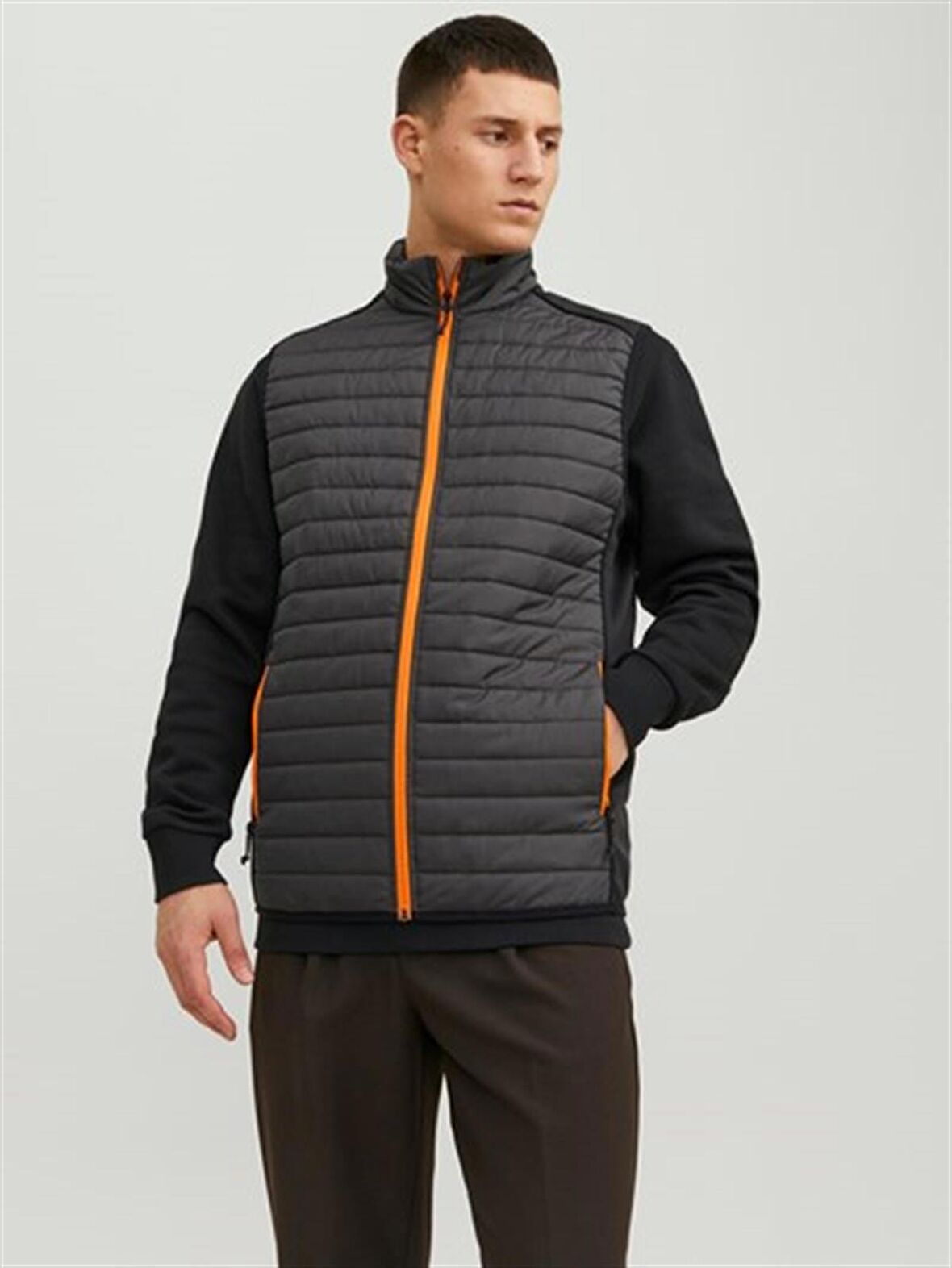 JJEMULTI BODYWARMER COLLAR NOOS Asphalt