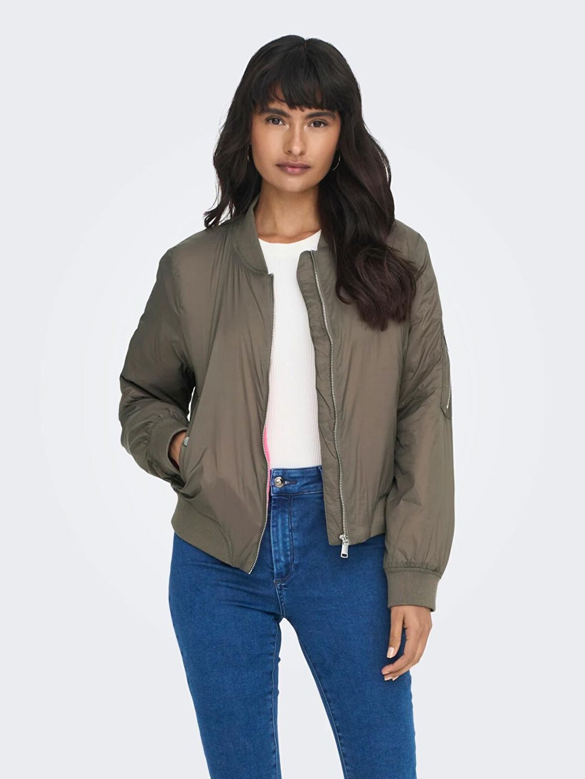 Only Kahverengi Kadın Bomber Ceket 15293313