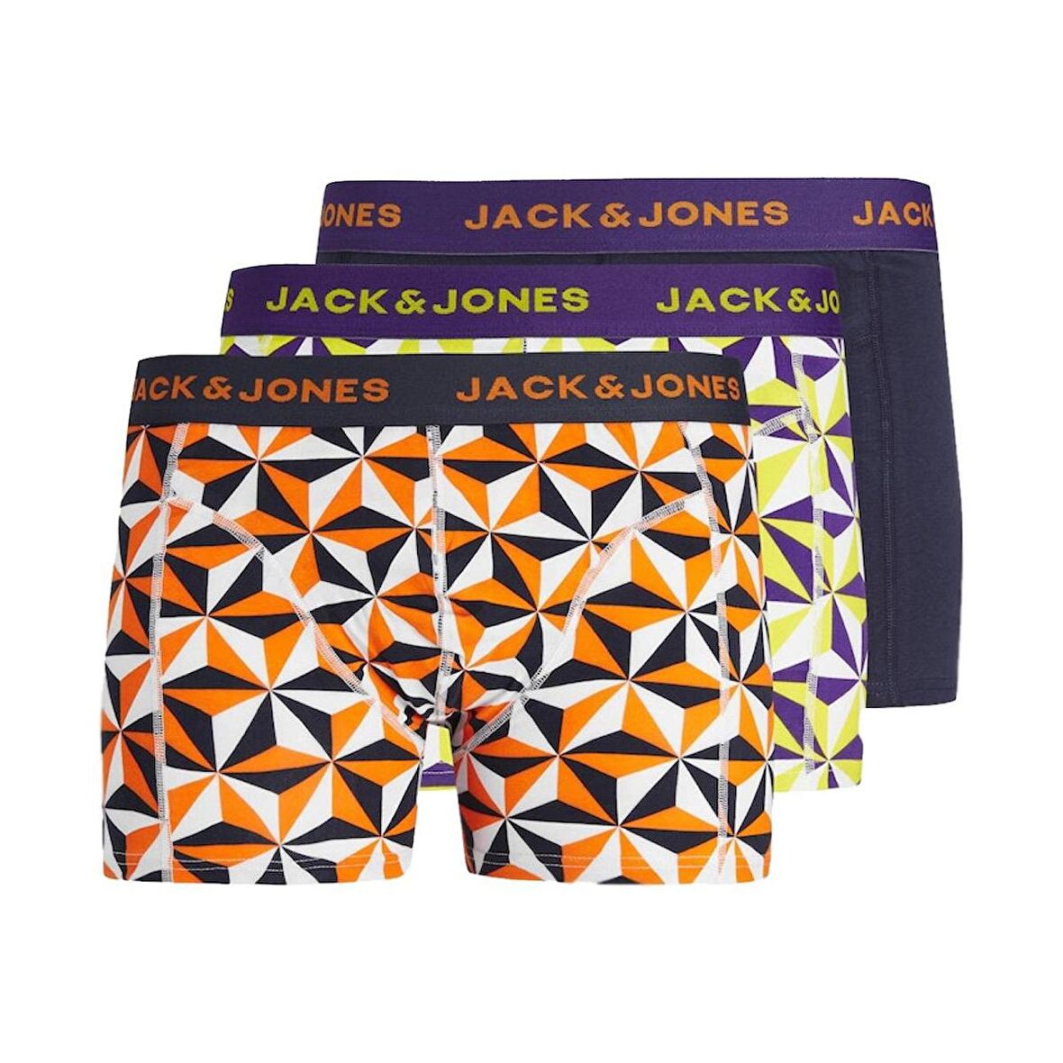 Jack & Jones 12240234 Jacgeometrıc Gems Trunks 3 Pack Renkli