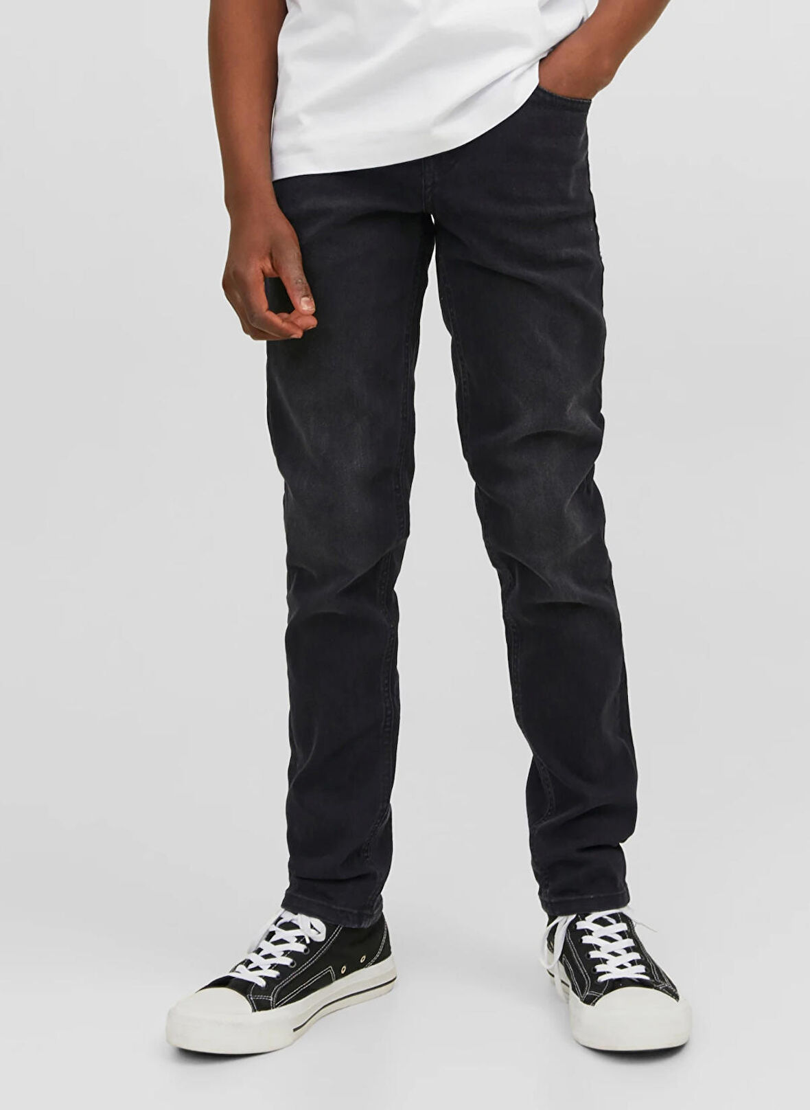 Jack & Jones Normal Bel Siyah Erkek Çocuk Denim Pantolon JJIGLENN JJORIGINAL MF 073 NOOS JNR