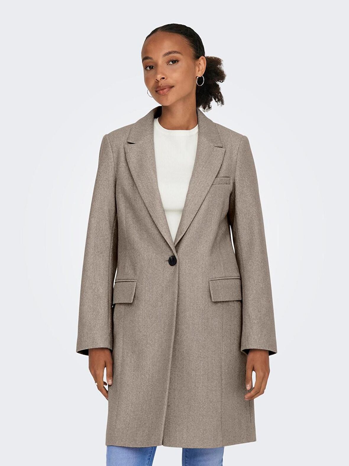 15292832 Only Onlnancy Coat Cc Otw Kadın Kaban Simply Taupe/MELANGE