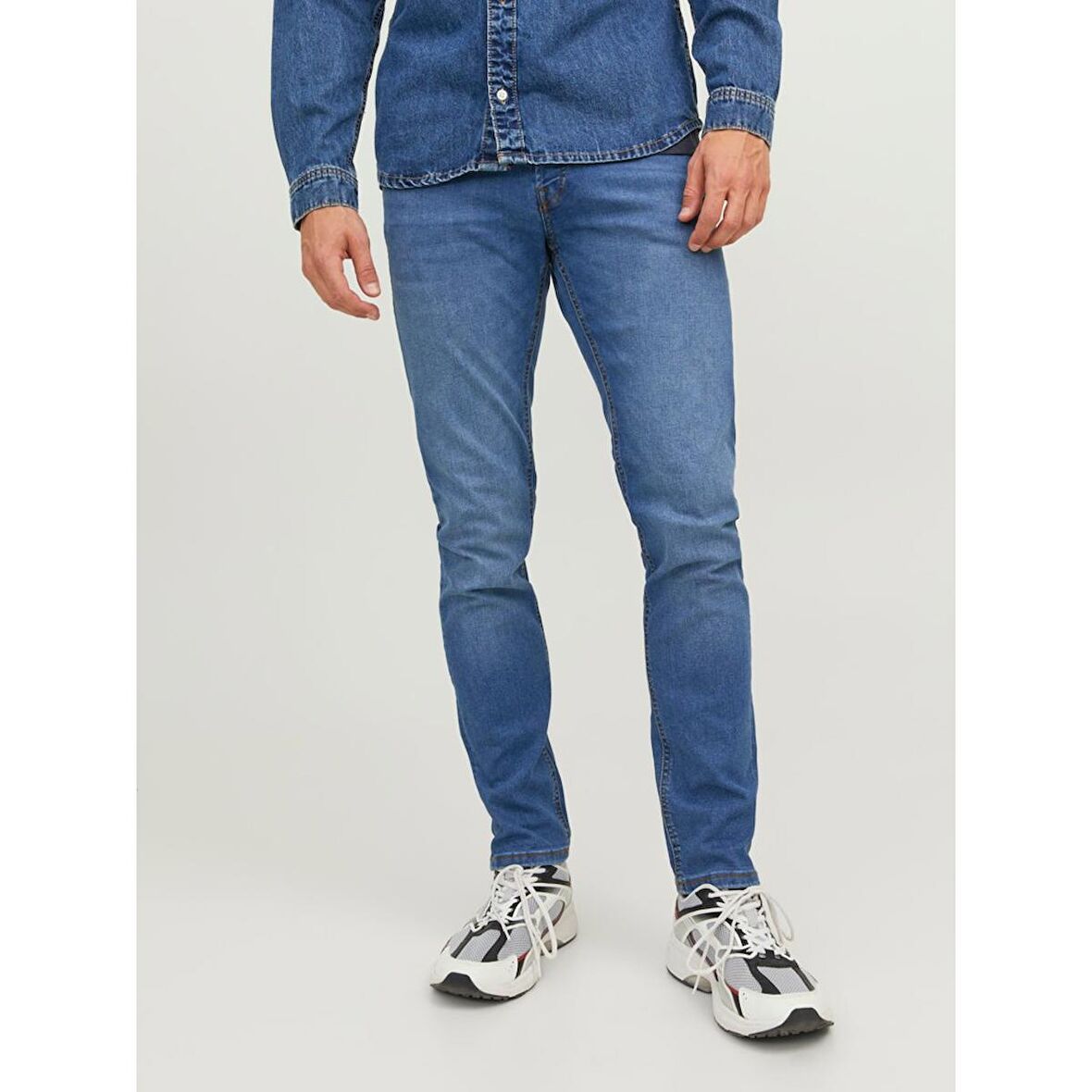 Jack&Jones Slim Fit Dar Paça Mavi Erkek Kot Pantolon 12243592