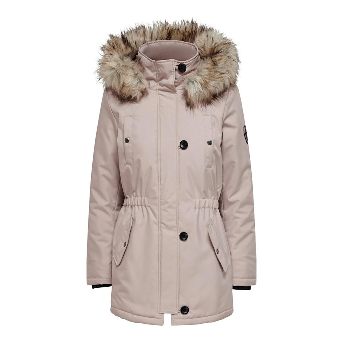 Only Kapüşonlu Pudra Kadın Parka 15304625