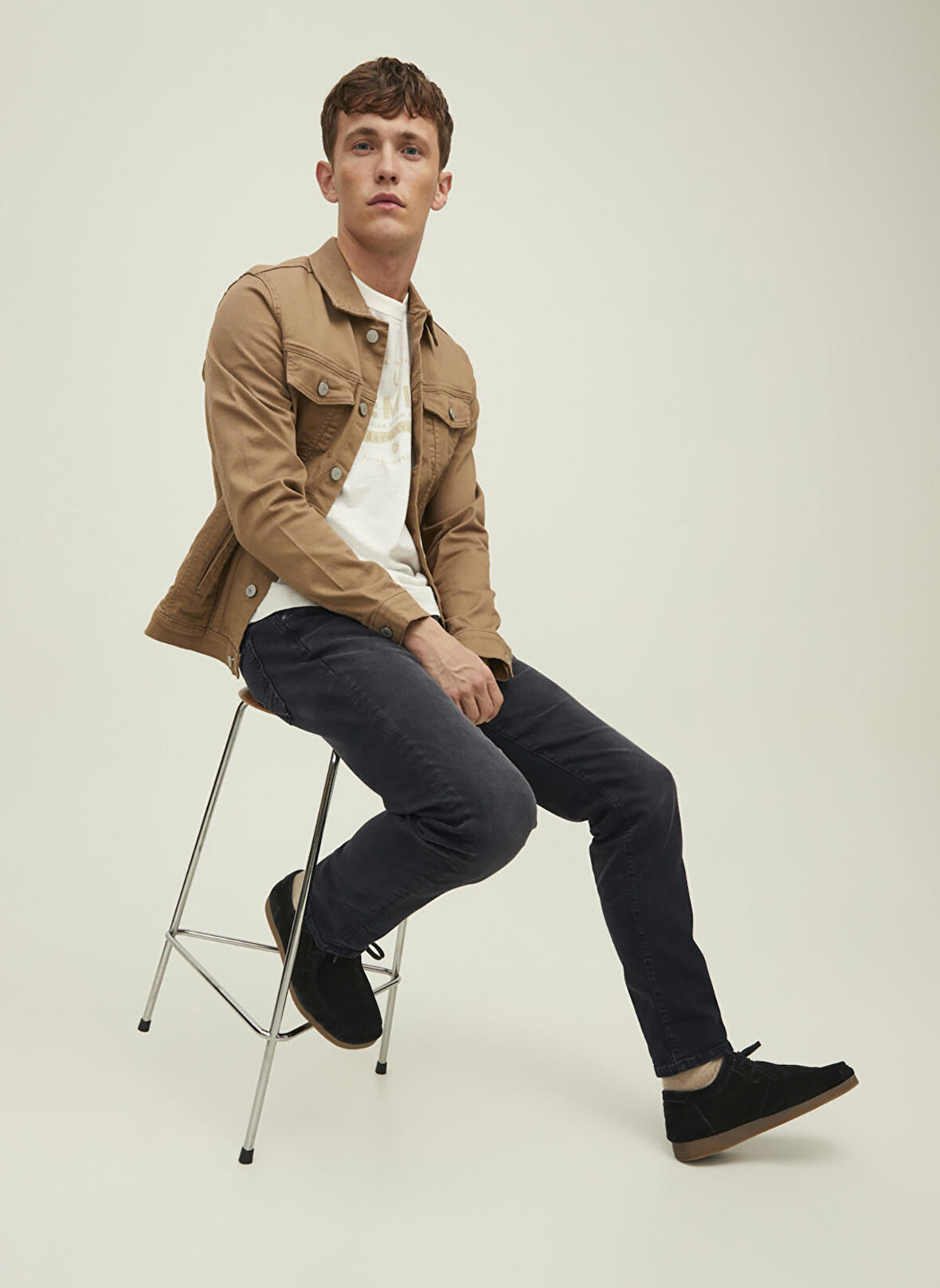 Jack & Jones Normal Bel Slim Straight Siyah Erkek Denim Pantolon 12245055_JJITIM JJFOX JOS 147