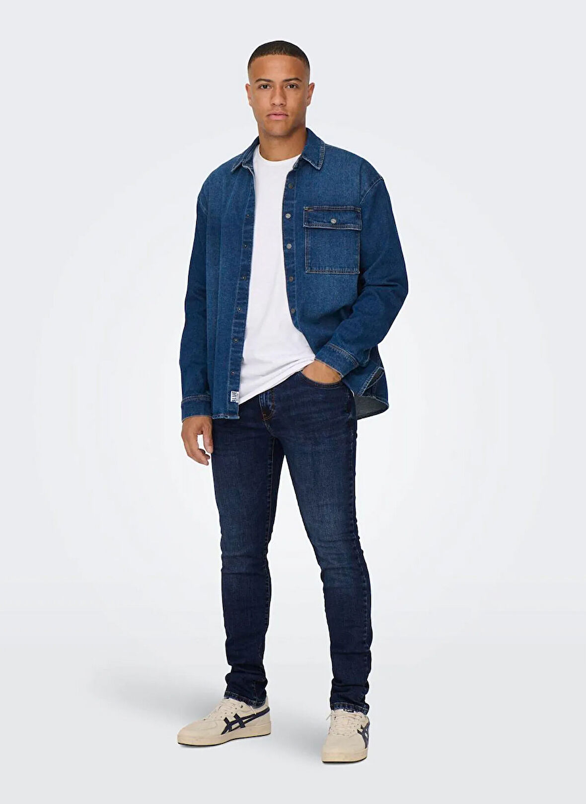 Only & Sons Normal Bel Dar İndigo Erkek Denim Pantolon ONSLOOM SLIM DB 6749 MAT DNM NOOS