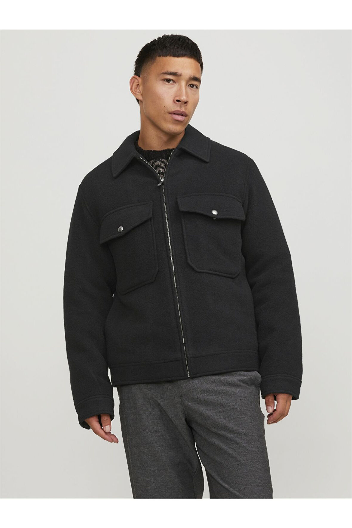 Jack & Jones Erkek Kaşe Yün Karışımlı Mevsimlik Ceket Mont - 12239785