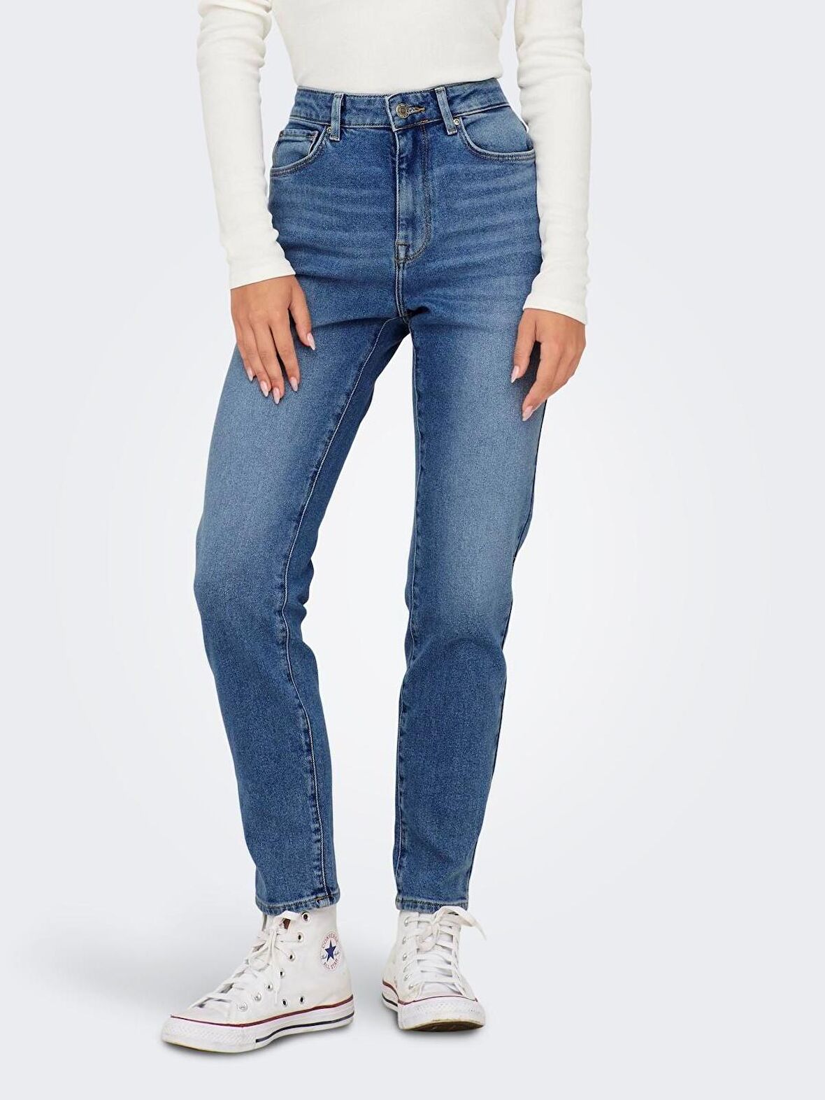 Only Onlemily Stretch Hw St Ak Dnm Cro571Noos Kadın Jean Pantolon