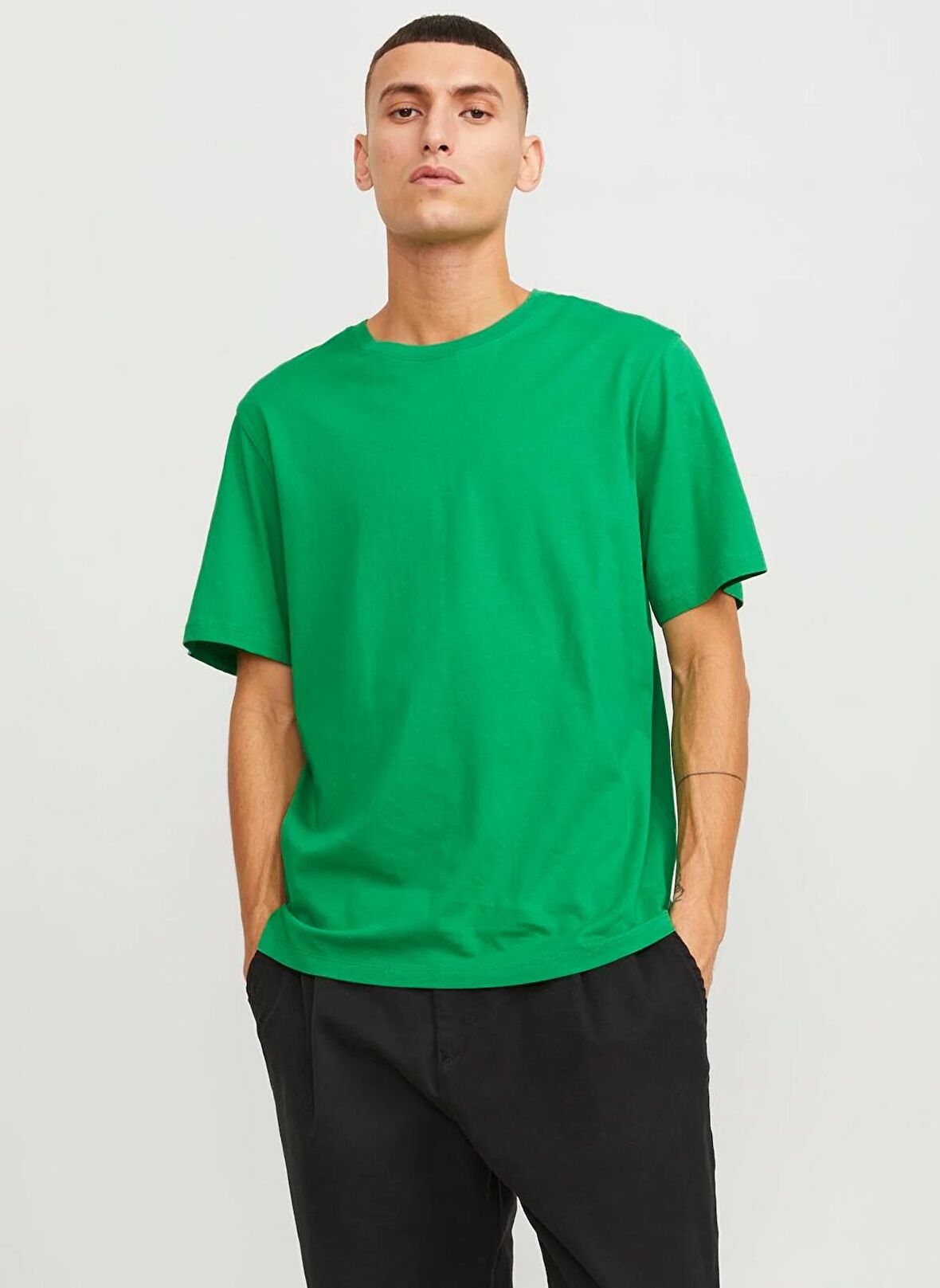 Jack & Jones Yuvarlak Yaka Yeşil Erkek T-Shirt JJEORGANIC BASIC TEE SS O-NECK NOOS
