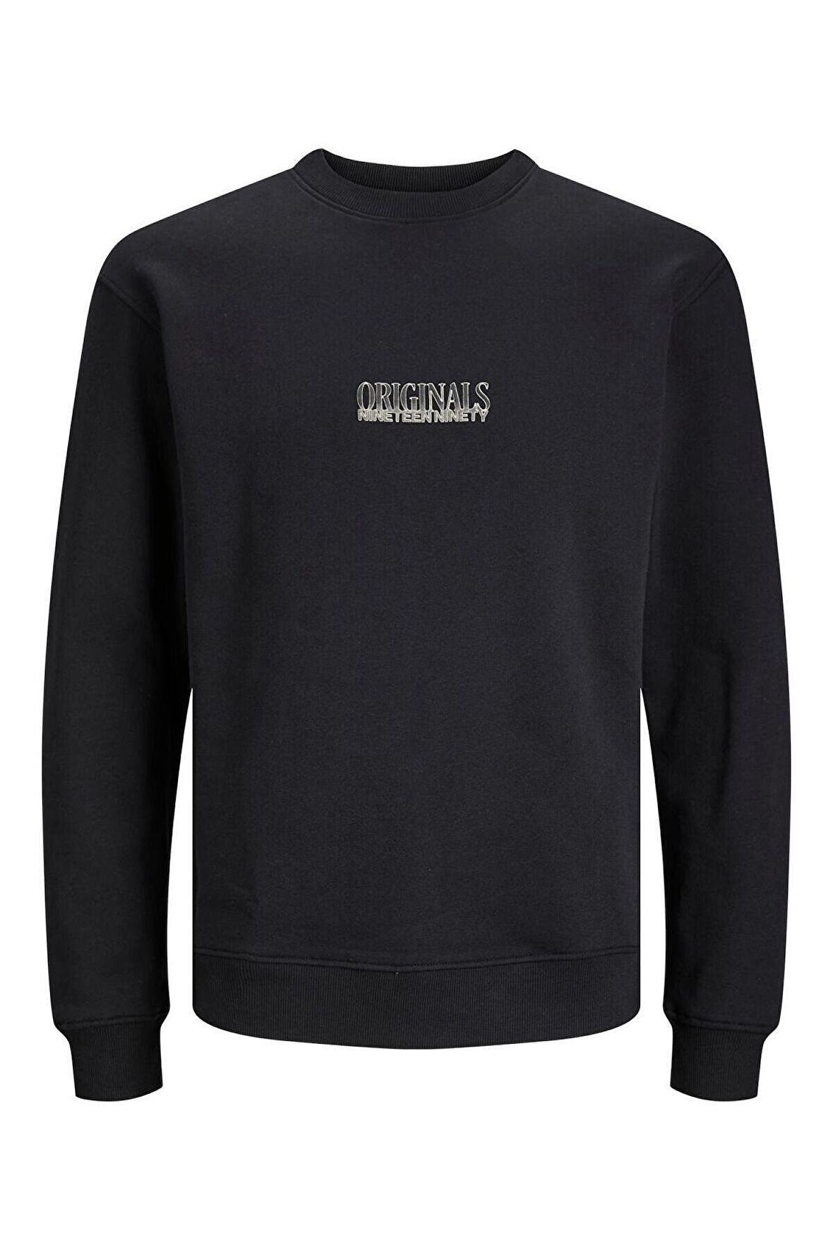 Jack & Jones 12246830-Fw Jorshadow Brandıng Sweat Crew Neck Blk Erkek Sweat Shirt