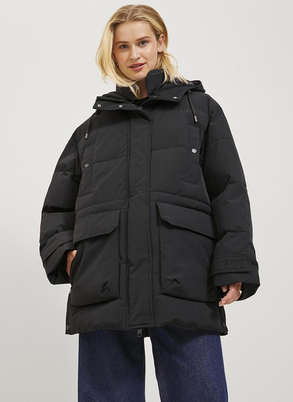 JJXX Siyah Kadın Mont JXSHALLOW PARKA OTW