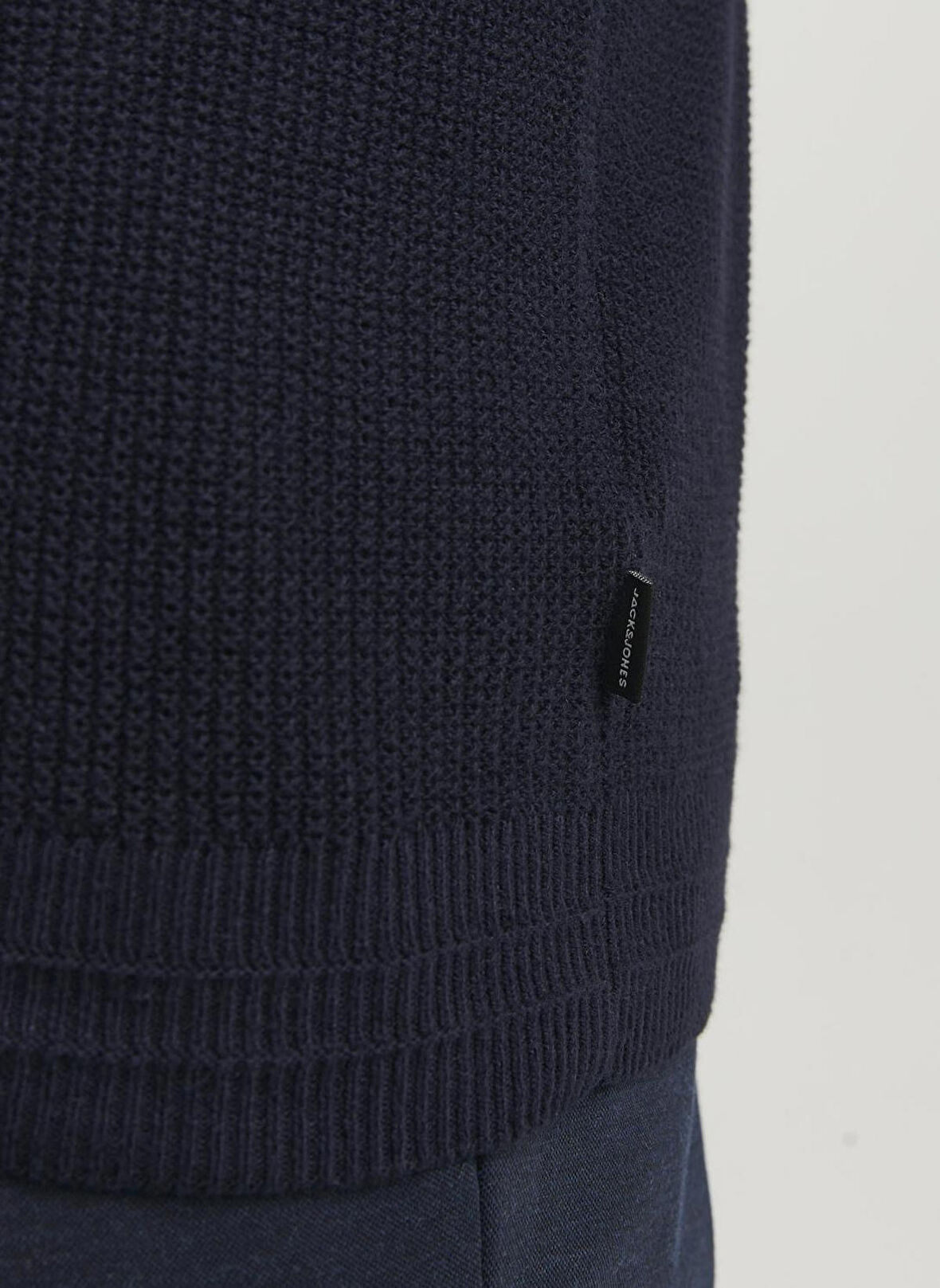 Jack & Jones Bisiklet Yaka Standart Lacivert Erkek Kazak 12240711_JPRBLAANDERSON KNIT STRUCT