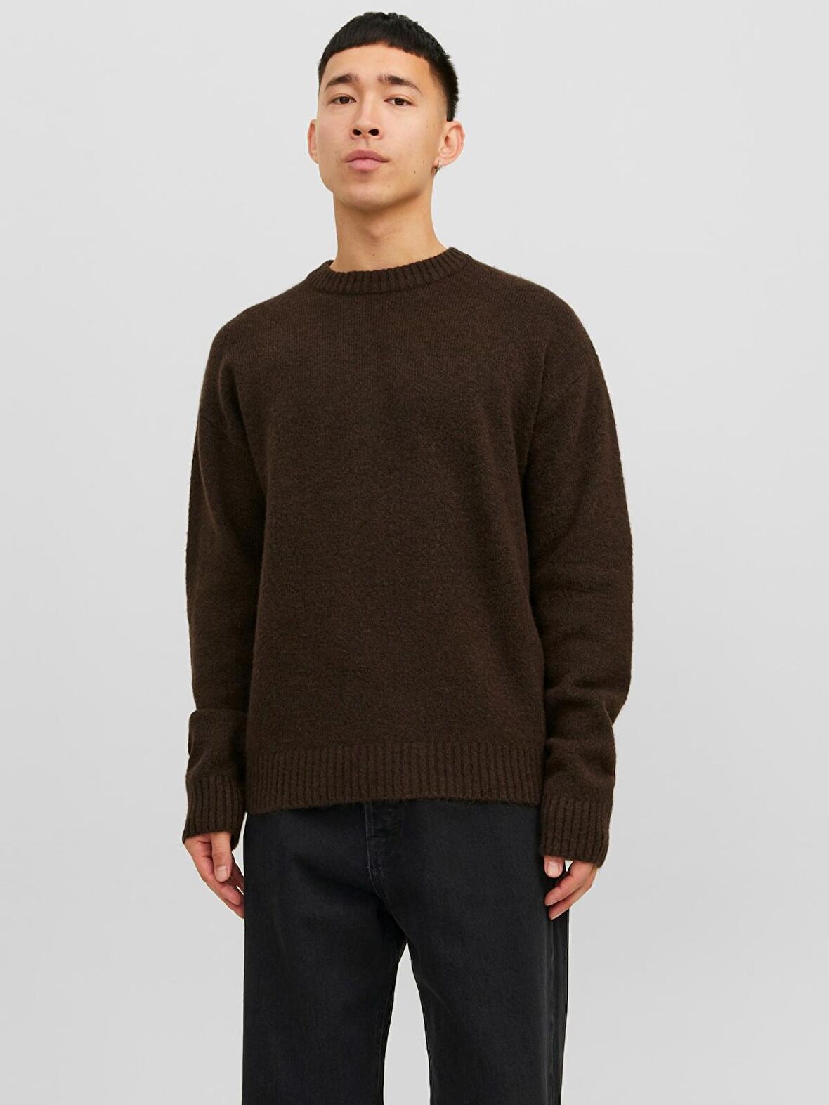Jack&Jones Bisiklet Yaka Koyu Kahve Erkek Kazak 12215468