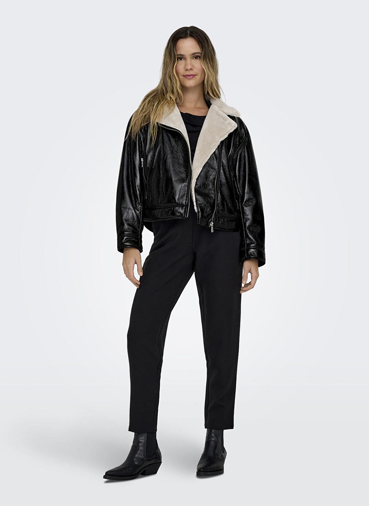 Only Siyah Kadın Mont ONLANITA BONDED BIKER OTW