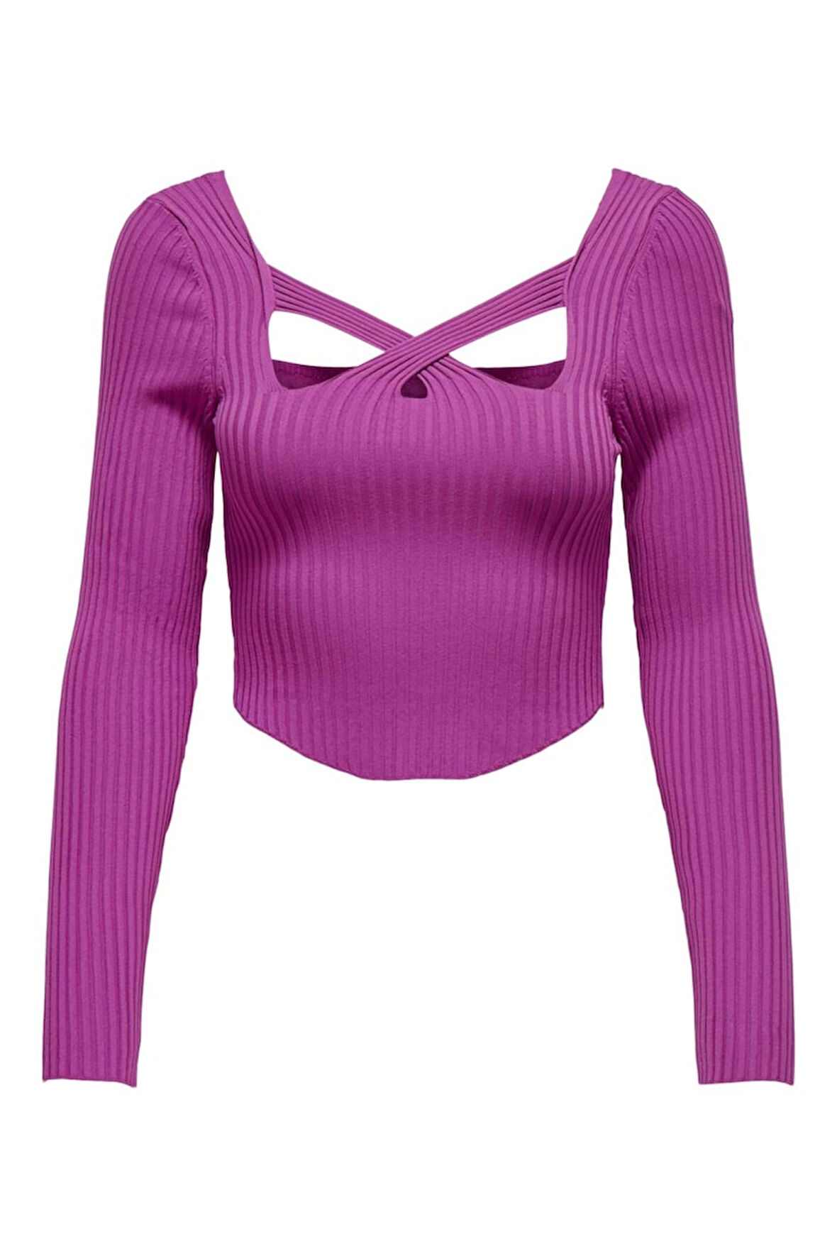 ONLLISA LS SQUARENECK KNT Kadın Mor Kazak - 15300377