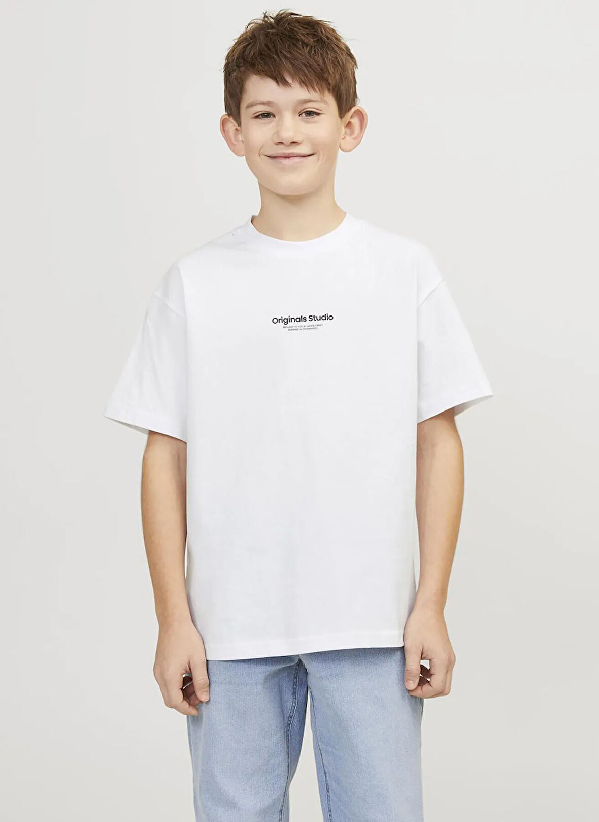 Jack & Jones Baskılı Beyaz Erkek Çocuk T-Shirt 12242827