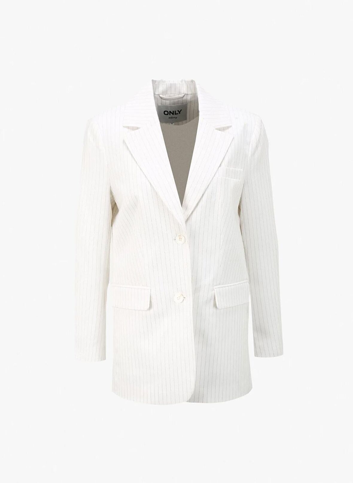 Only Beyaz Kadın Blazer ONLREINA L/S LO PINSTRIPE BLAZER CC
