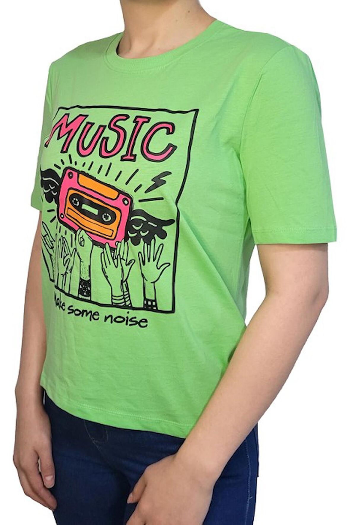 Only Baskılı Yeşil Kadın T-Shirt 15311295
