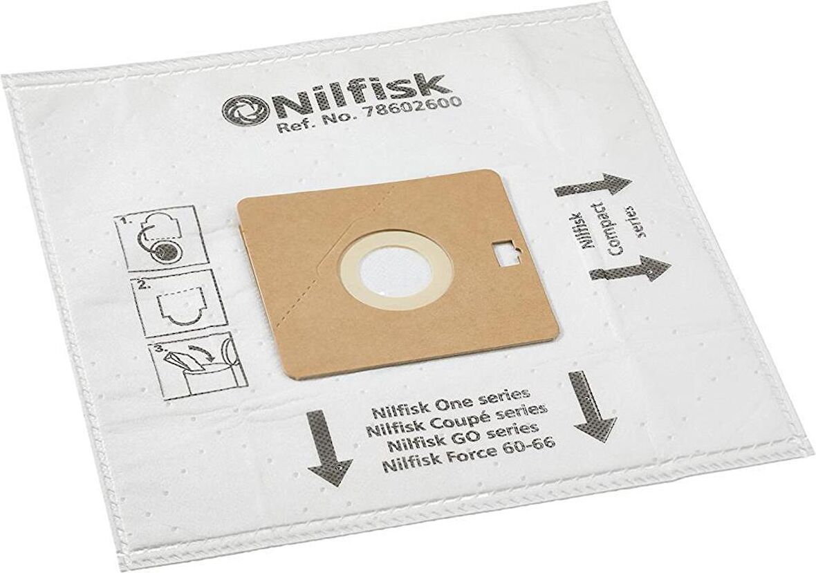Nilfisk Coupe One Serisi Toz Torbası, 234x164x54 mm